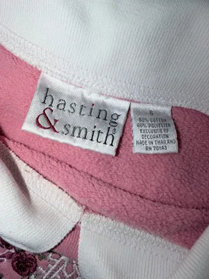 Hasting & Smith Vintage Embroidered Floral Collar Pullover Sweatshirt Cottage S thumbnail 4