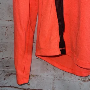 Nike Orange Black Mesh Long Sleeve DRIFIT Thumbhole Top size XL workout gym thumbnail 6