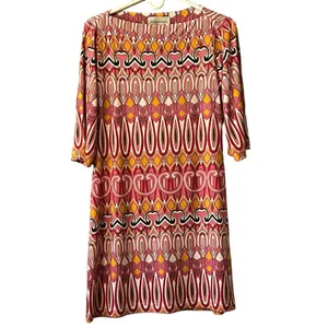 Donna Morgan Sheath Dress, Geometric A-Line Size 4 Colorful Retro‎ Stretch Beach thumbnail 2
