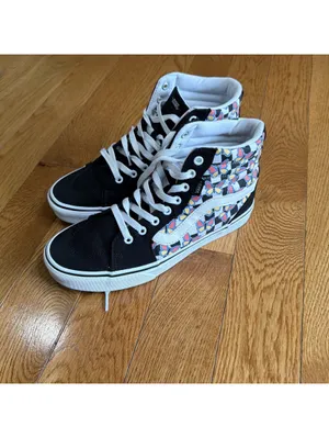 Size 9.5 US Women Vans Filmore High Top Butterfly Sneakers Black Check Sk8 Skate thumbnail 6
