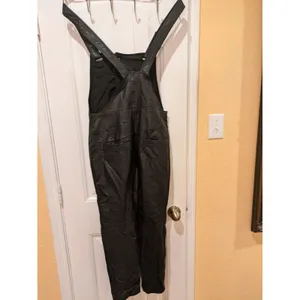 Free People Faux Leather Overalls Jumpsuit Black Size 4 thumbnail 9