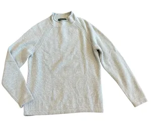 J. Crew Always Light Blue Merino Wool Pullover Sweater Mock Neck Cozy Sz Small thumbnail 1
