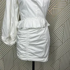 Shona‎ Joy Grant One Shoulder Ruched Mini Dress in White Size US 2 thumbnail 6