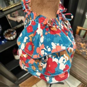 Olivia James Astrid Ruffle Sleeve Top – XS – Abstract Floral in 100% Cotton thumbnail 7
