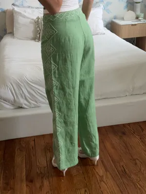 Roller Rabbit Green Pants Corded Medallion Sorella Pants thumbnail 6