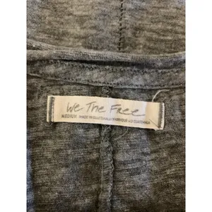 We The Free M Gray Long Sleeve Tee Lettuce Hem Grunge Y2K Casual Layering Top thumbnail 3