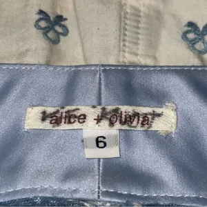 Alice + Olivia Vintage Size 6 Ivory Embroidered Blue Bows Y2K Ultra Mini Skirt thumbnail 5