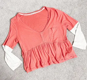 Free People Orange cream Babydoll Top thumbnail 1