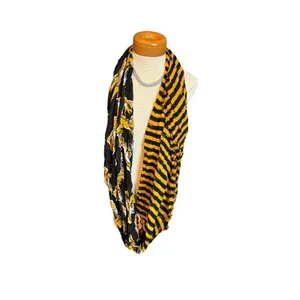 University of Missouri - Mizzou Tiger Print & Yellow Striped Infinity Scarf thumbnail 6
