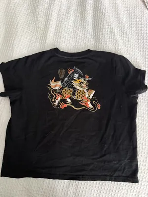 Black Dragon Graphic Baby Tee | Y2K Streetwear | Size S thumbnail 3