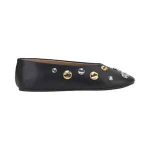 INC International Concepts Womens Rachany Hardware Flats Black Smooth 8M thumbnail 8