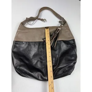 Brighton Shoulder Bag Hobo Two Tone Leather Tassel‎ Charm Designer Purse thumbnail 2