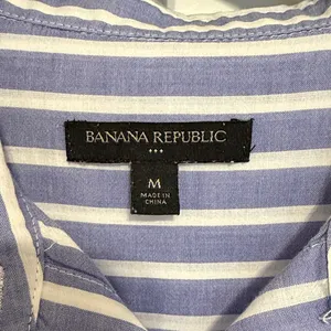 Banana Republic Blue and White Striped Blouse thumbnail 2