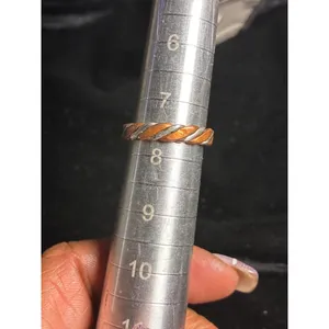 Sterling Silver and Copper Mixed Metal Twisted Band Ring Size 7.5 thumbnail 2