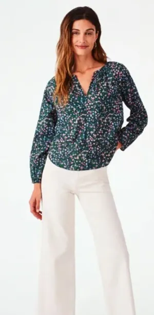 Roller Rabbit Moonflower Floral Lucy Top Midnight New Womens Size Small thumbnail 1