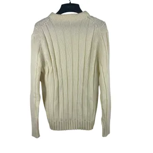 Ivory Knit Sweater Women’s Small Cream Aran Style Old Money Preppy thumbnail 5
