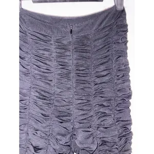 I.AM.GIA Ophelia Sheer‎ Ruched High-Rise Pants Black Mesh Slim Fit Womens Size M thumbnail 4