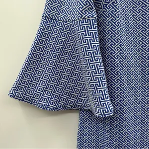 Tyler Boe Royal Blue & White Grecian Geometric Bell Sleeve‎ Sheath Dress Size S thumbnail 4