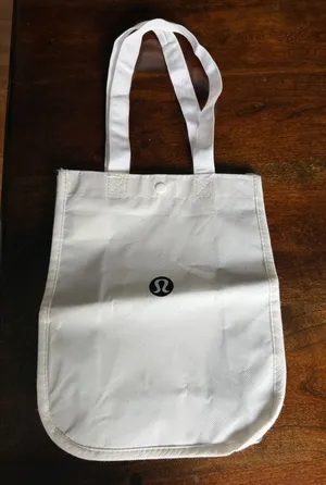 Lululemon White Tote Bag with Logo thumbnail 1