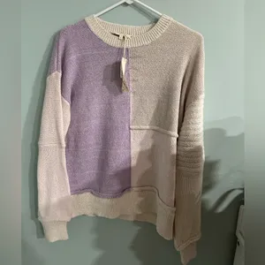 Mystree Lilac/Cream/Blush Color Block Sweater NWT Small thumbnail 2