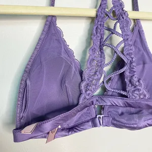 NWOT Victoria’s Secret Purple Lavender Floral Lace Bralette thumbnail 6