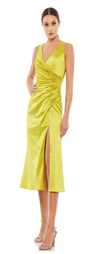 Mac Duggal 26625 MIDI Satin Dress - Chartreuse thumbnail 1