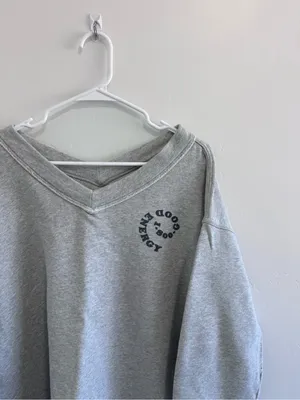 Aerie Wonder V Neck Sweatshirt good energy size M grey thumbnail 3