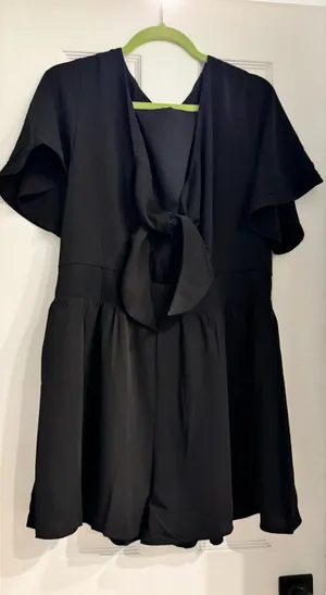 Black Tie Back Romper thumbnail 1