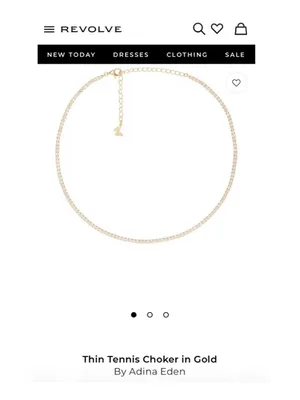 Revolve x Adina Eden Thin Tennis Choker in Gold thumbnail 2