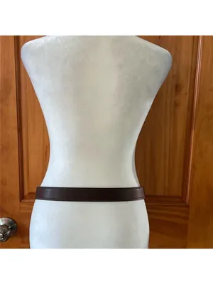 Brown Synthetic Leather Belt with Silver Buckle thumbnail 2