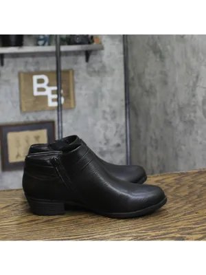 NWT Lifestride Womens Alexander Faux Leather Buckle Ankle Boots Booties Black 7M thumbnail 7