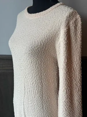 Saodimallsu Cream Textured Long Sleeve Dress - Women small thumbnail 2
