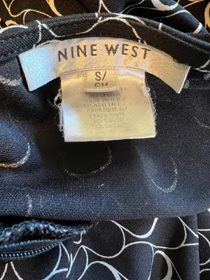 Nine West A-Line Zip Closure Skirt Black & White Size Small thumbnail 3
