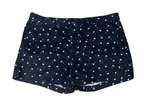 Banana Republic 12 Navy Anchor Print Shorts Cotton Stretch Nautical Summer thumbnail 1