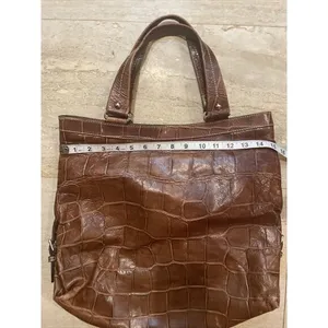Dooney & Bourke Sara Brown Croc Embossed Leather Tote Hobo Shoulder‎ Bag Large thumbnail 8
