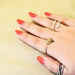 Gold Crystal Bypass Ring thumbnail 6