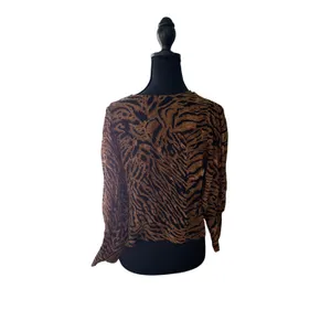 GANNI Animal Print Tie Front Blouse Top EU 34 XS 100% Viscose thumbnail 6