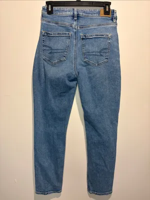 American Eagle Strigid Mom Jean Distressed Destroyed Knees Size 2 Regular thumbnail 2