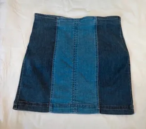 PACSUN 2-Tone Dual Blue Panel Denim Stretch Mini Skirt, Size 27 thumbnail 1