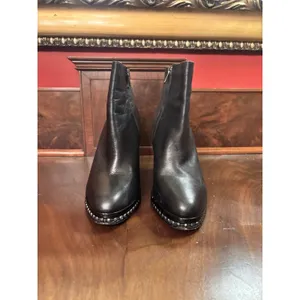 Coach Justina‎ Bootie Black Leather Moto Ankle Boots 9.5B 3.5" Heel Studded Sole thumbnail 6
