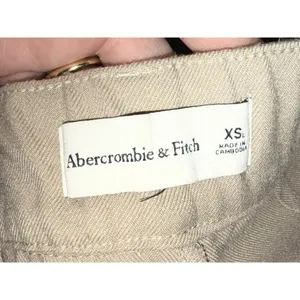 Abercrombie & Fitch Tan Pleated High Waisted Wide Leg Trousers Pants Size XS L thumbnail 3