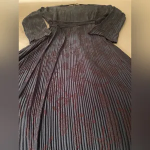 Zara Elegant Blue Patterned Dress Size L thumbnail 6