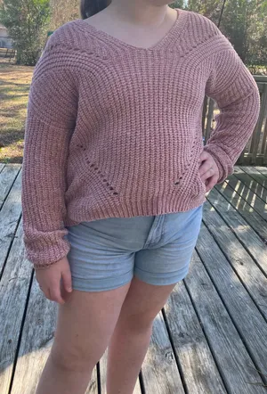 Pink Moral Fiber fleece sweater thumbnail 1