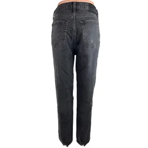 Abercrombie & Fitch The 90's Straight Black High Rise Distressed Denim Jeans 8 thumbnail 3