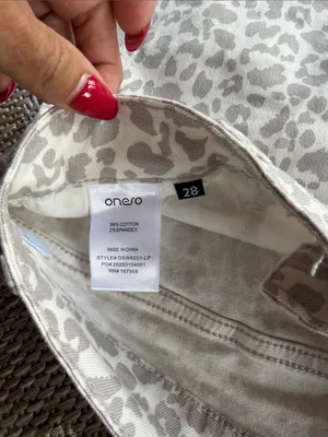 Womens Gray Leopard Print Chinos - Casual Straight Fit thumbnail 3