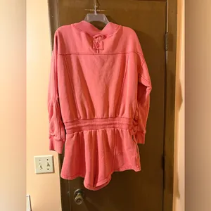 Free People Movement Intercept Romper in Hibiscus Pink thumbnail 6