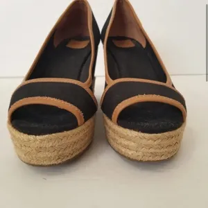 Tory Burch‎ Majorca Espadrilles Peep Toe Wedge- Size 8.5 thumbnail 5