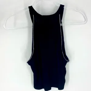 Tres Bien Ribbed Cropped Halter Tank Black‎ M thumbnail 2
