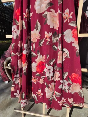 Lulus Into Bloom Burgundy Floral Print Maxi Dress size X Small thumbnail 6