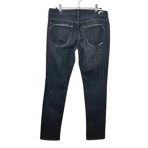 Earnest Sewn Harlan Crop Distressed Slim Straight Jeans Black Size‎ 28 thumbnail 3